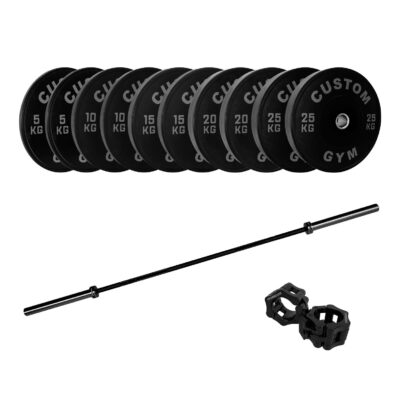 Vægtstangssæt 150 kg og 20 olympisk vægtstang