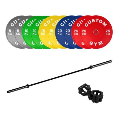 vægtstangssæt 150 kg plus 20 kg olympisk vægtstang