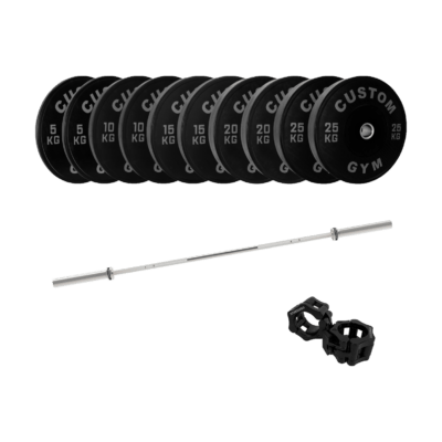 Vægtstangssæt │ 100 kg + 15 kg Sølv Olympisk Vægtstang